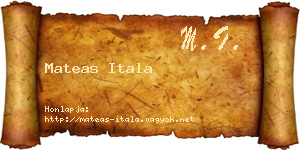 Mateas Itala névjegykártya